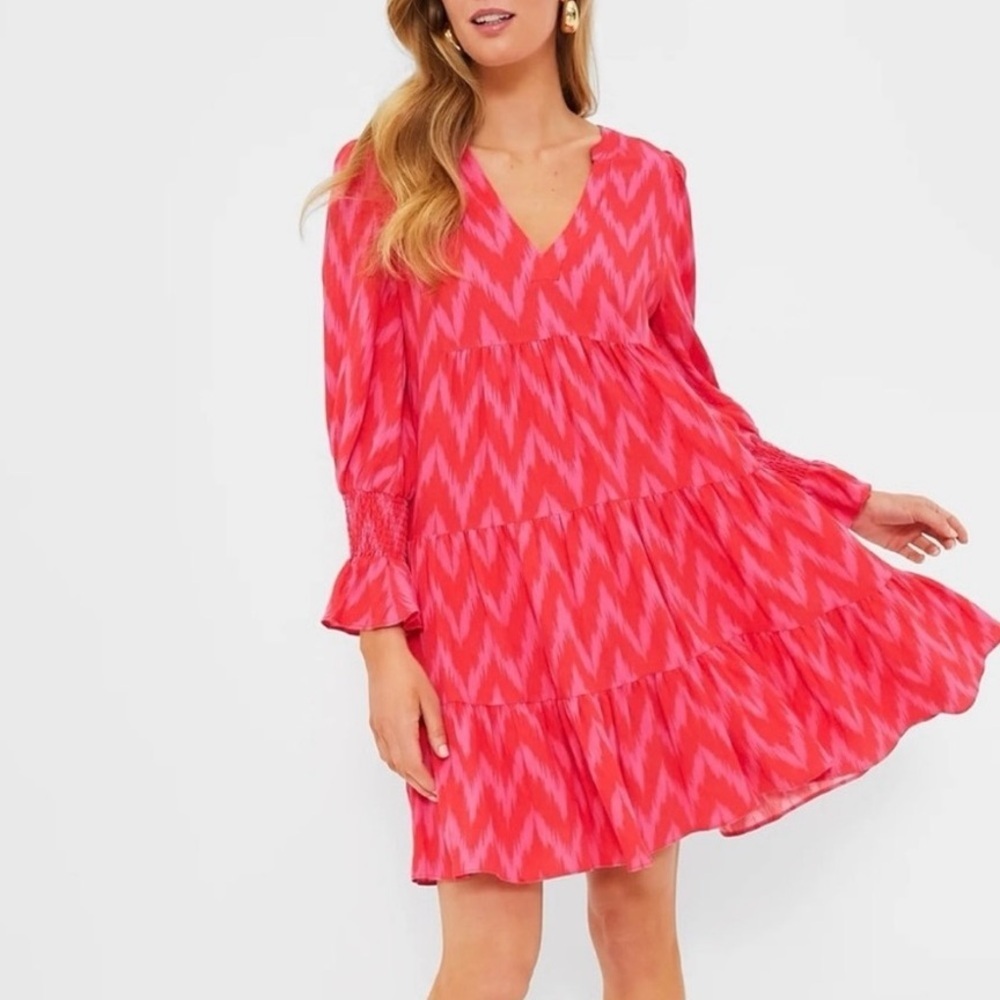 Pomander Place Hot Pink Ikat Kenzo Dress Sz M